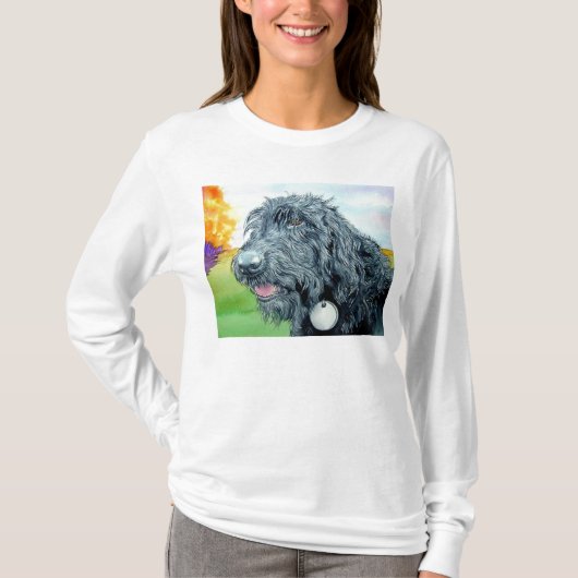 T-shirt noir de Labradoodle Ralph (Devant)