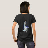 T-shirt noir de licorne (Dos entier)