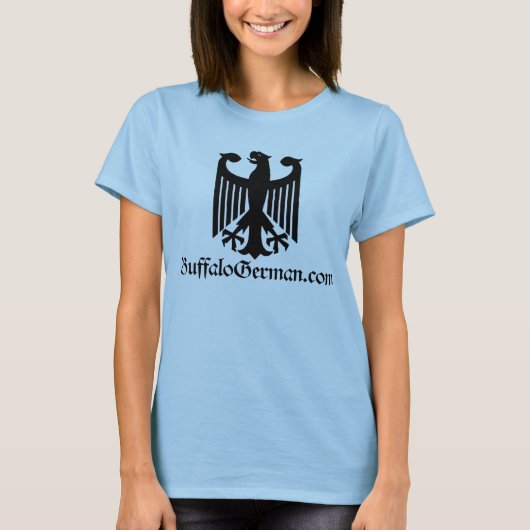 T-shirt noir de logo d'Eagle de dames (Devant)