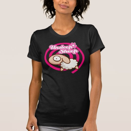 T-shirt Noir de moutons d'Unsleep (Devant)