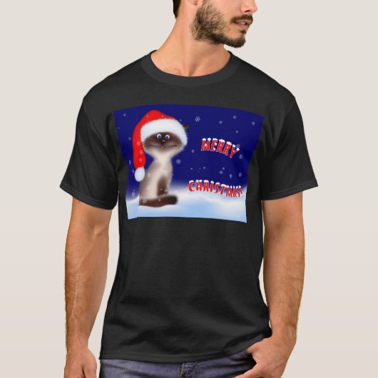 T-shirt noir de Noël (Devant)