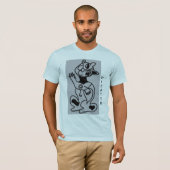 T-shirt Noir de PICATTO sur le bleu (Devant entier)