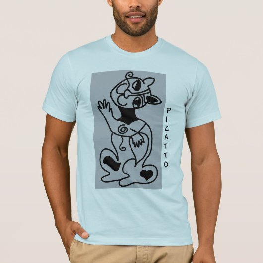 T-shirt Noir de PICATTO sur le bleu (Devant)
