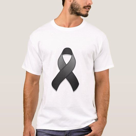 T-shirt noir de ruban de conscience (Devant)