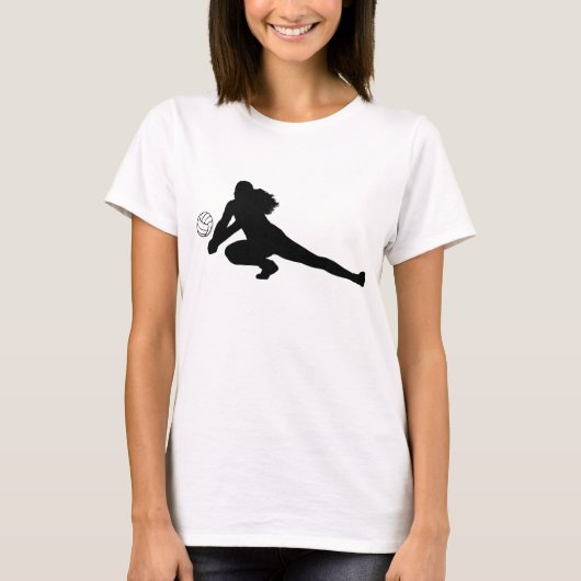 T-shirt noir de silhouette de fouille (Devant)