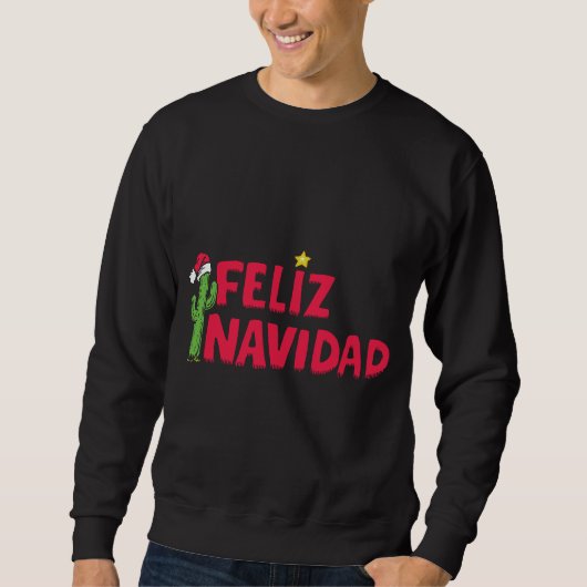 T-shirt noir de sweatshirt de Feliz Navidad (Devant)