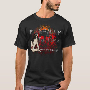 T-shirt Noir de tatouage de marque de Pillbilly