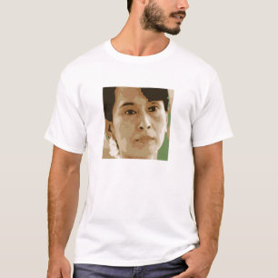 T-shirt noir de vert de chef d'Aung San Suu Kyi Birmanie