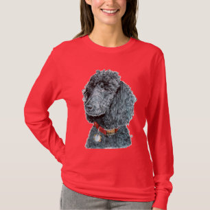 T-shirt noir de Whitney de caniche