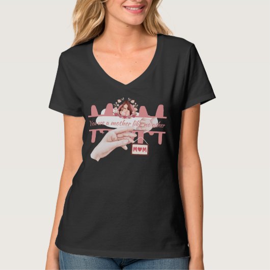 T-shirt noir design pour mère (Devant)