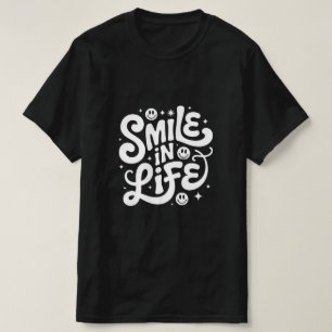 T-shirt noir d'été pour hommes '' Sourire dans la