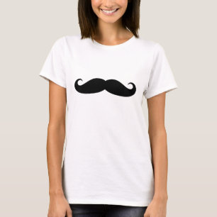 T-shirt noir drôle de moustache de guidon pour de