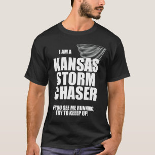 T-shirt noir du chaser de tempête de Kansas Tornad