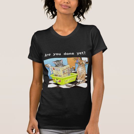 T-shirt noir du chat 464 (Devant)