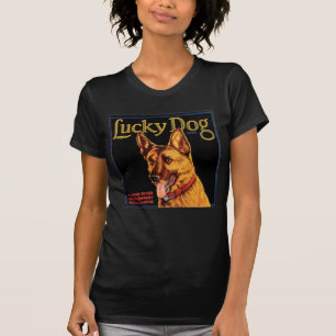 T-shirt Noir du chien W chanceux