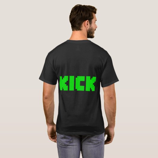 T-shirt noir du logo KICK (Dos entier)