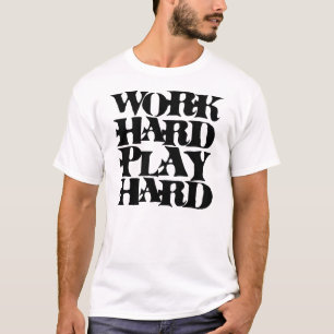 T-shirt Noir dur de jeu de travail dur -