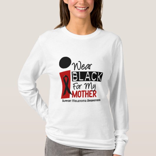 T-shirt Noir d'usage du mélanome I pour ma mère 9 (Devant)