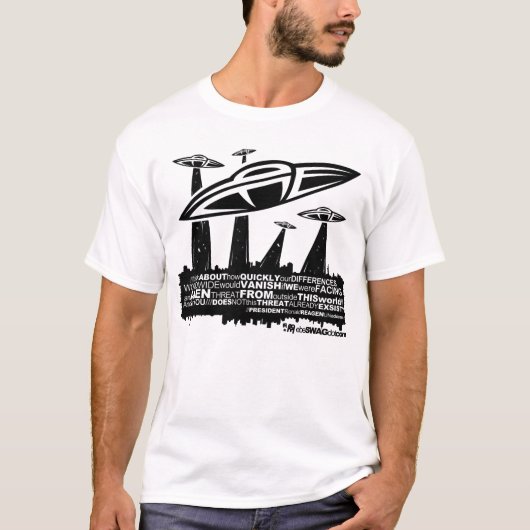 T-shirt noir ebeSWAGreagan/blanc (Devant)