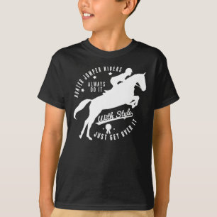 T-shirt Noir équestre de tee - shirt de cheval de pullove