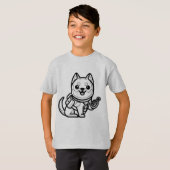 T-shirt NOIR ET BLANC #18 - Chien d'aventure (Devant entier)