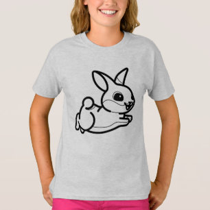T-shirt NOIR ET BLANC #39 - Lapin qui saute