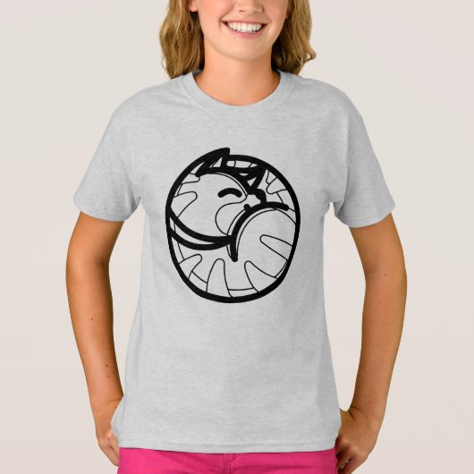 T-shirt NOIR ET BLANC #45 - Dormir de chat V01 (Devant)