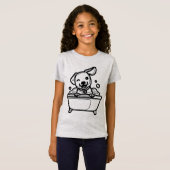 T-Shirt NOIR ET BLANC #58 - Baignade de chien (Devant entier)