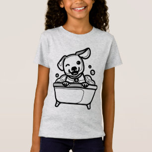T-Shirt NOIR ET BLANC #58 - Chien se baignant