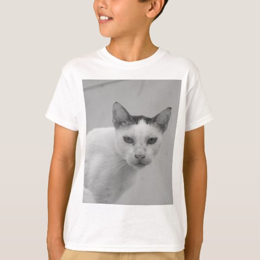 T-shirt Noir et blanc - Chat 02 (Devant)