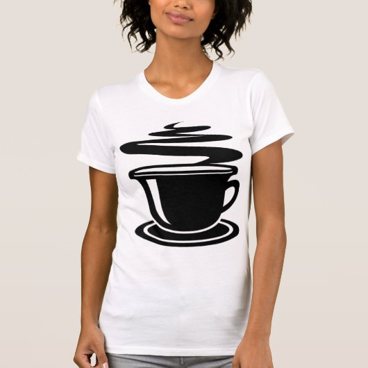 T-SHIRT NOIR ET BLANC DE CAFÉ (Devant)