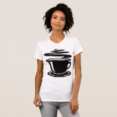 T-SHIRT NOIR ET BLANC DE CAFÉ (Devant entier)