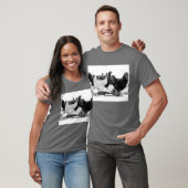 T-shirt noir et blanc de géant du Jersey (Unisexe)