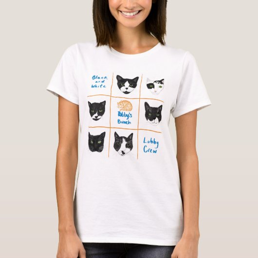 T-shirt noir et blanc de l'équipe du hall (Devant)