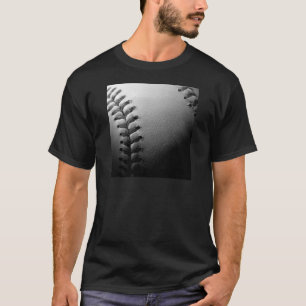 T-shirt Noir et blanc Gros plan de base-ball