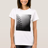 T-shirt Noir et blanc Gros plan de base-ball (Devant)