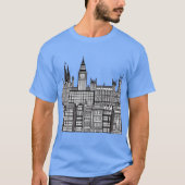 T-shirt noir et blanc London Cityscape (Devant)
