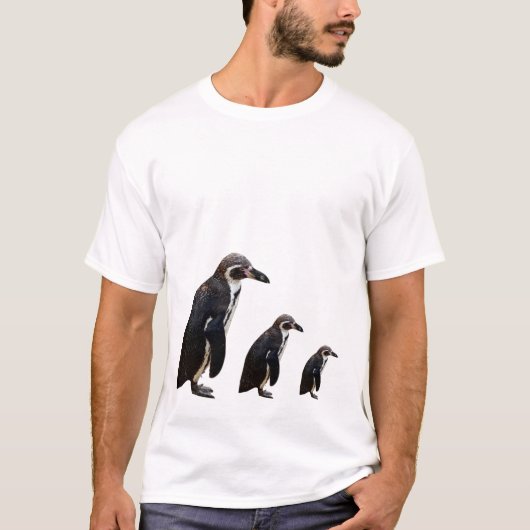 T-shirt noir et blanc mignon de pingouin de 3 (Devant)