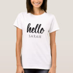 T-shirt Noir Et Blanc Minimal Moderne Bonjour Et Vous Nom<br><div class="desc">Noir Et Blanc Minimal Moderne Bonjour Et Vous Nom</div>