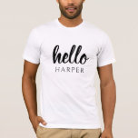 T-shirt Noir Et Blanc Minimal Moderne Bonjour Et Vous Nom<br><div class="desc">Noir Et Blanc Minimal Moderne Bonjour Et Vous Nom</div>