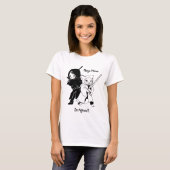 T-Shirt Noir Et Blanc Ninja Cat (Devant entier)