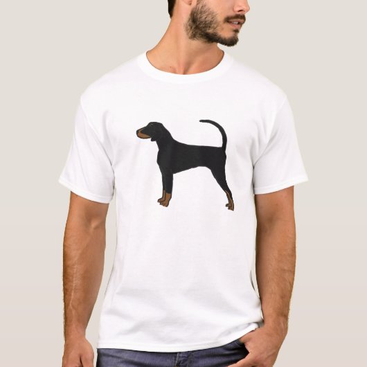 T-shirt noir et bronzage de Coonhound (Devant)