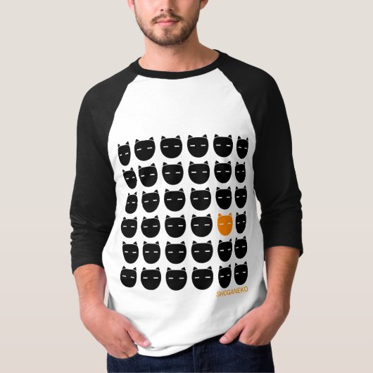 T-shirt Noir et chats de gingembre (Devant)