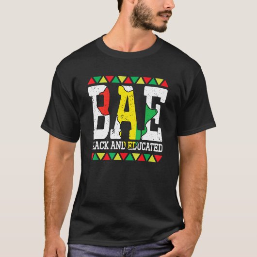 T-shirt Noir Et Éduqué Bae Noir Afro-Américain Mela (Devant)