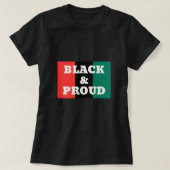 T-shirt Noir et fier sur des couleurs rouge, noir et vert (Design devant)