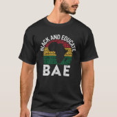 T-shirt Noir et instruit BAE Pride Histoire Mois Enseignan (Devant)