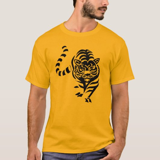 T-shirt Noir et jaune de tigre (Devant)
