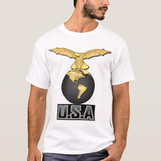 T-shirt Noir et or Etats-Unis (Devant)