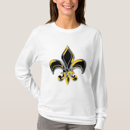 T-shirt Noir et or Fleur de lis (Devant)