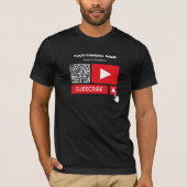 T-shirt Noir et rouge élégant - QR Code, Youtube - Vlogger (Devant)